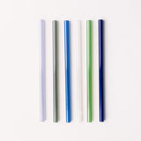 Wide 8" Glass Straw Set - Seaglass