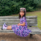 Bamboo Short Sleeve Twirl Dress in Adele