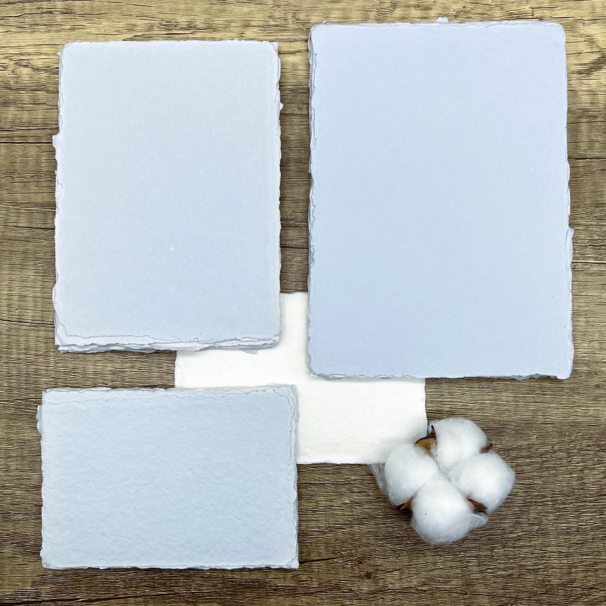 French Blue Handmade Cotton Paper (Set of 10)