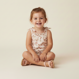 Organic Ruffle Jumpsuit - Cherry