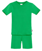 Boys and Girls Soft Organic Cotton Short Sleeve Snug Fit Pajama Set | Elf Green