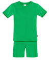 Boys and Girls Soft Organic Cotton Short Sleeve Snug Fit Pajama Set | Elf Green