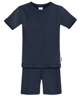 Boys and Girls Soft Organic Cotton Short Sleeve Snug Fit Pajama Set | Navy