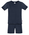 Boys and Girls Soft Organic Cotton Short Sleeve Snug Fit Pajama Set | Navy