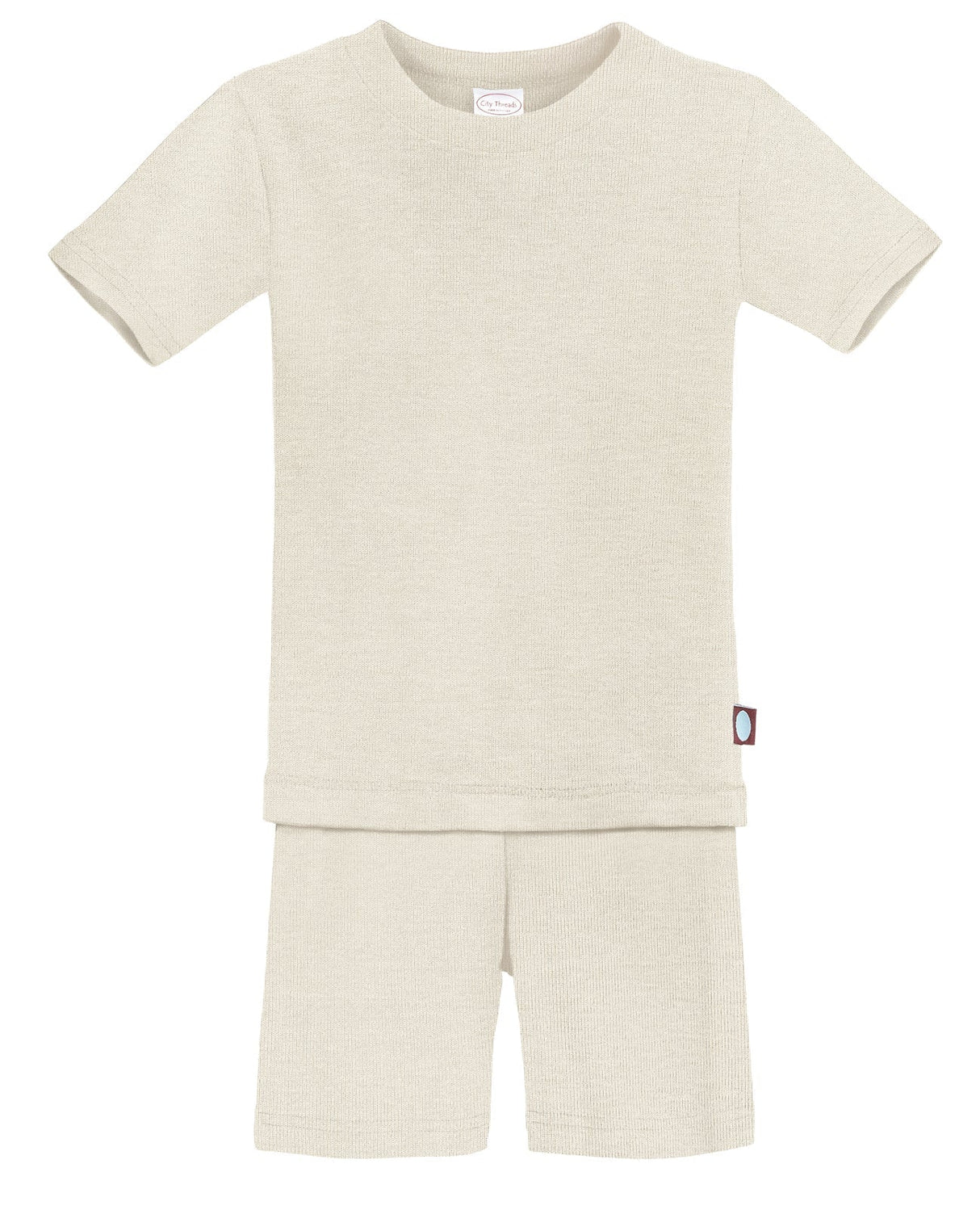 Boys and Girls Soft Organic Cotton Short Sleeve Snug Fit Pajama Set | Oatmeal