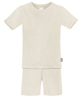 Boys and Girls Soft Organic Cotton Short Sleeve Snug Fit Pajama Set | Oatmeal