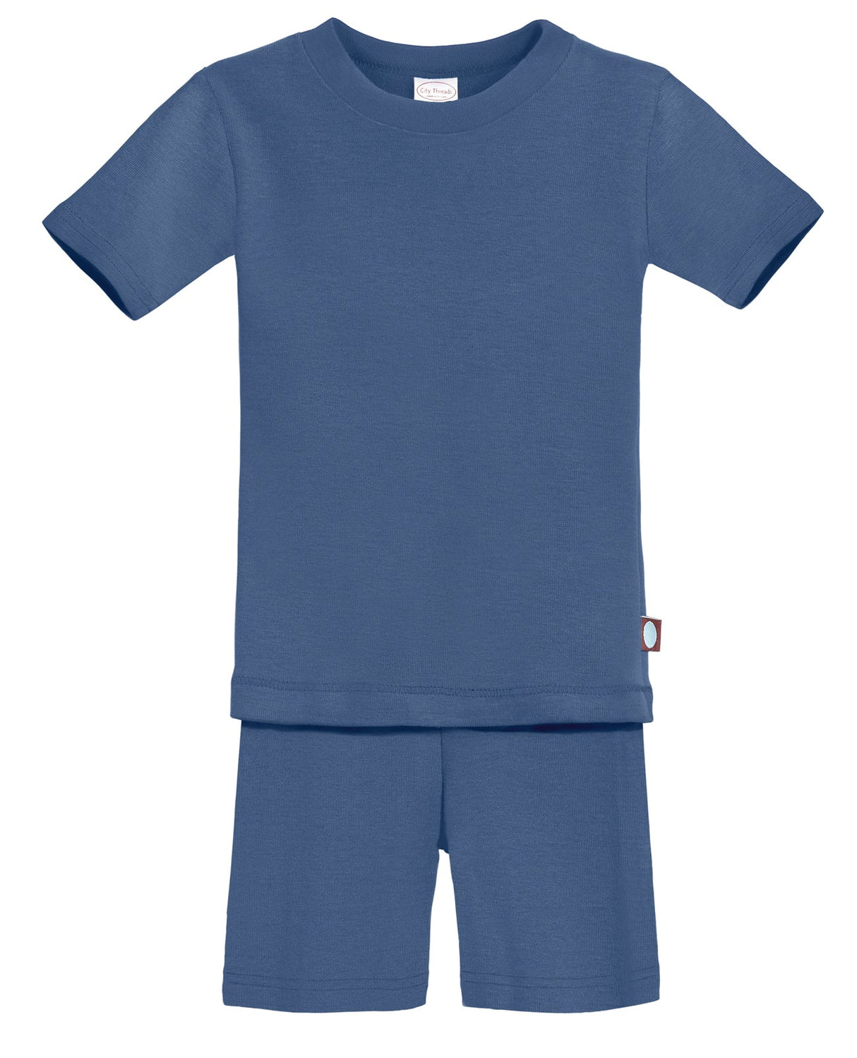 Boys and Girls Soft Organic Cotton Short Sleeve Snug Fit Pajama Set | Smurf