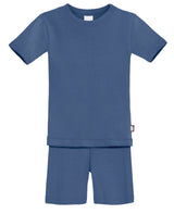 Boys and Girls Soft Organic Cotton Short Sleeve Snug Fit Pajama Set | Smurf