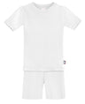 Boys and Girls Soft Organic Cotton Short Sleeve Snug Fit Pajama Set | White