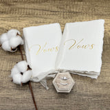 Handmade Cotton Vow Books (Pair) – Embossed or Blank