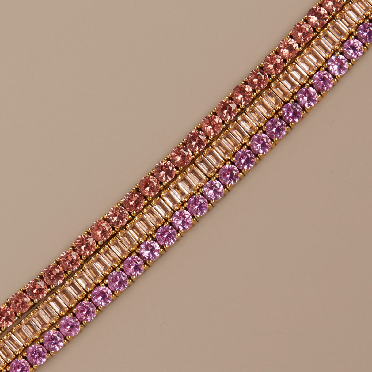 Lab Grown Pink Sapphire Tennis Bracelet