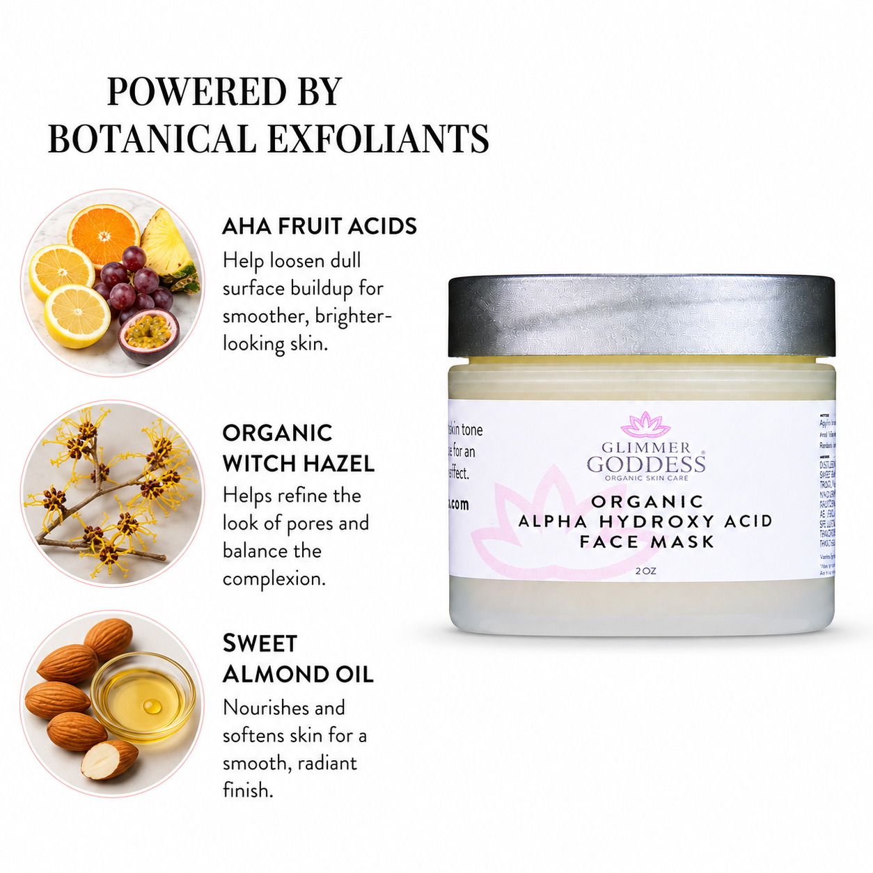 Organic Alpha Hydroxy Acid Renewing Face Mask For Glowing Skin