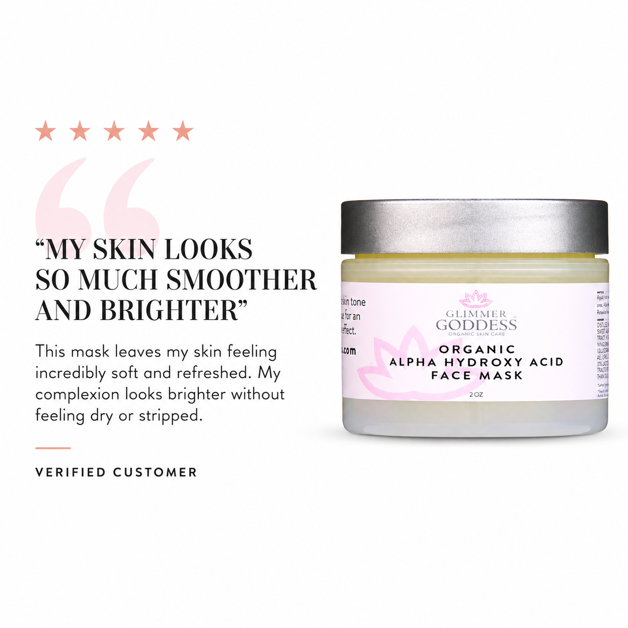 Organic Alpha Hydroxy Acid Renewing Face Mask For Glowing Skin