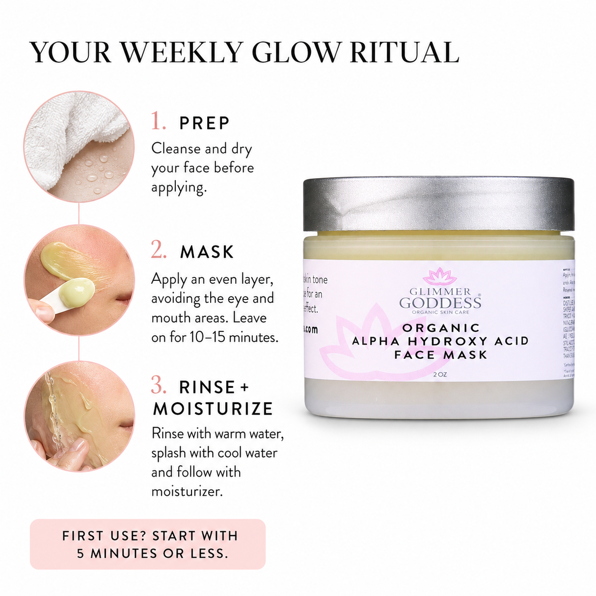 Organic Alpha Hydroxy Acid Renewing Face Mask For Glowing Skin