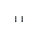 Lab Grown Blue Sapphire Baguette Huggie Earrings