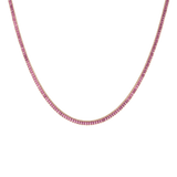 Lab Grown Pink Sapphire Baguette Tennis Necklace