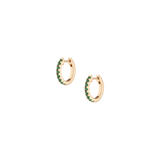 Lab Grown Green Emerald Huggie Earrings