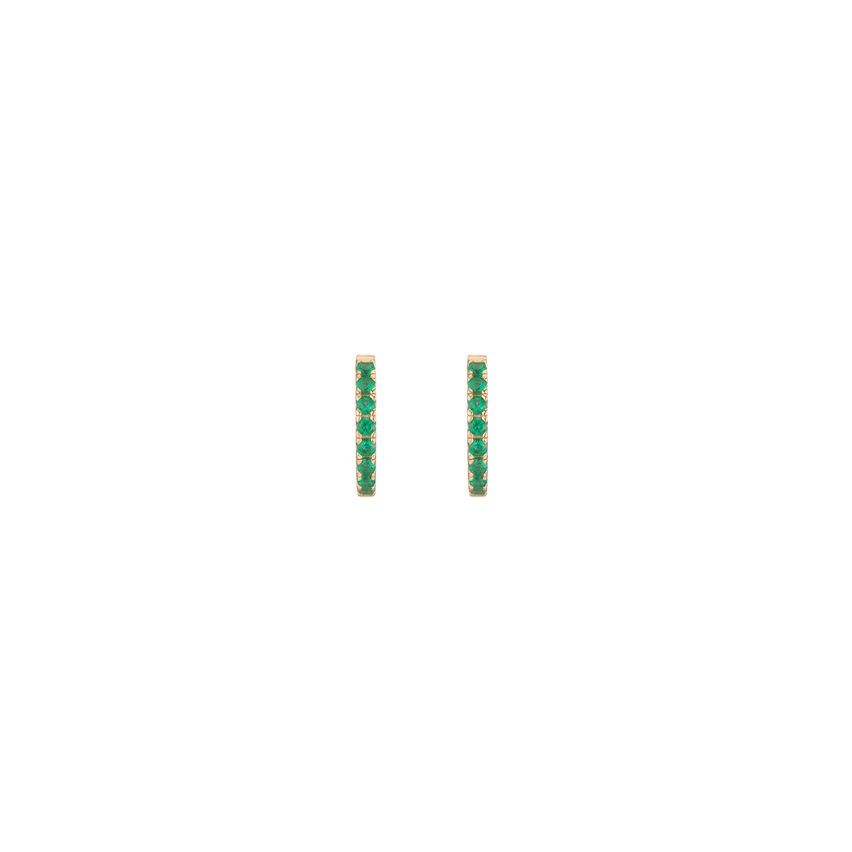 Lab Grown Green Emerald Huggie Earrings