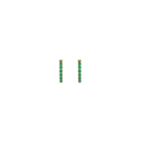 Lab Grown Green Emerald Huggie Earrings