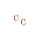 Lab Grown Red Ruby Huggie Earrings