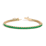 Lab Grown Green Emerald Tennis Bracelet