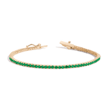 Lab Grown Green Emerald Tennis Bracelet