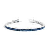 Lab Grown Blue Sapphire Baguette Tennis Bracelet