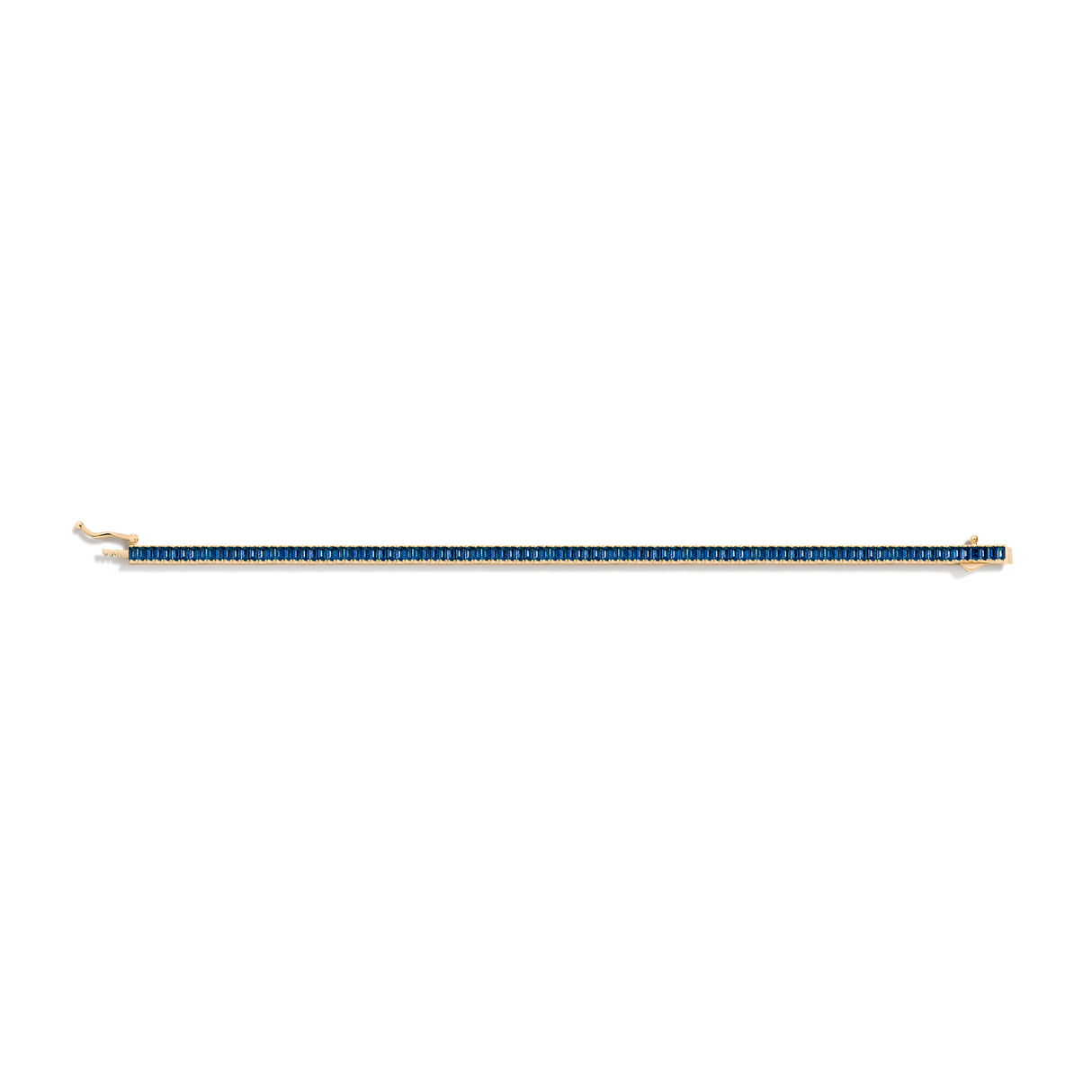 Lab Grown Blue Sapphire Baguette Tennis Bracelet