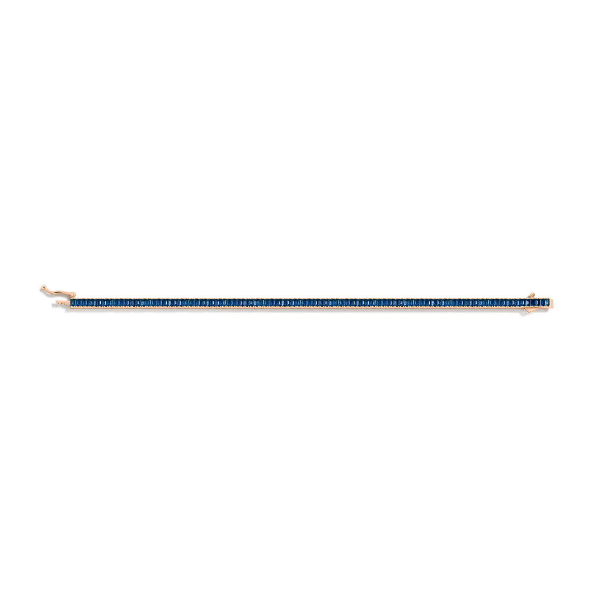 Lab Grown Blue Sapphire Baguette Tennis Bracelet