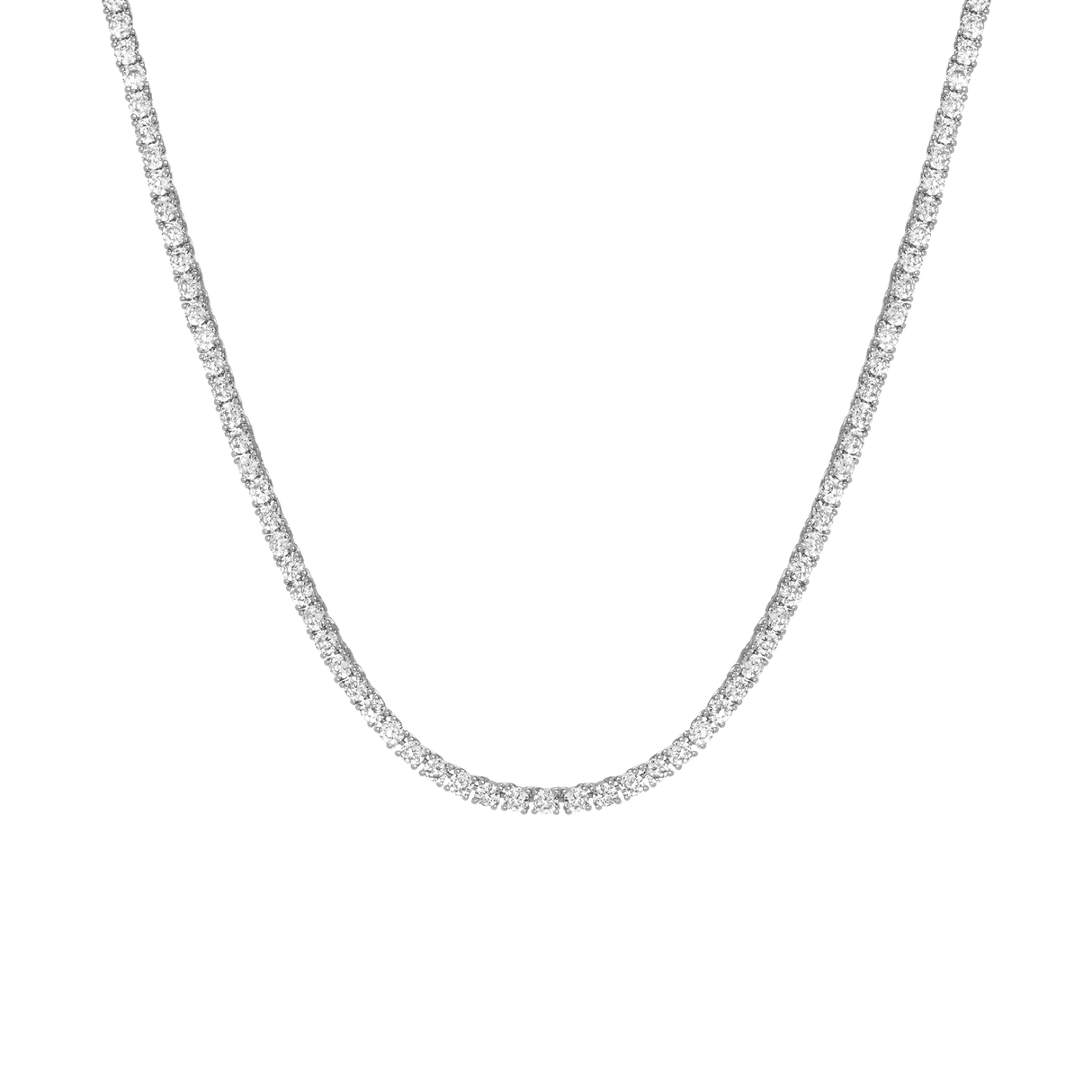 Lab Grown White Sapphire Tennis Necklace