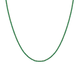 Lab Grown Green Emerald Tennis Necklace