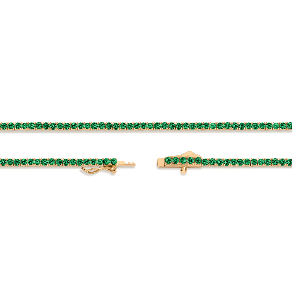 Lab Grown Green Emerald Tennis Necklace