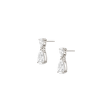 Lab Grown White Sapphire Pear Drop Earrings