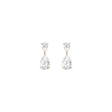 Lab Grown White Sapphire Pear Drop Earrings