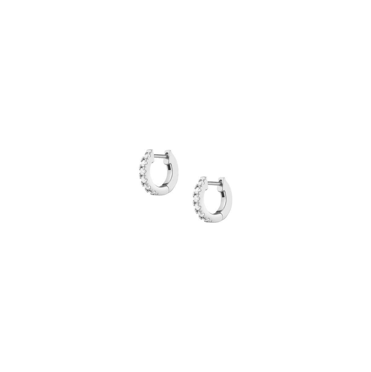 Lab Grown White Sapphire Huggie Earrings