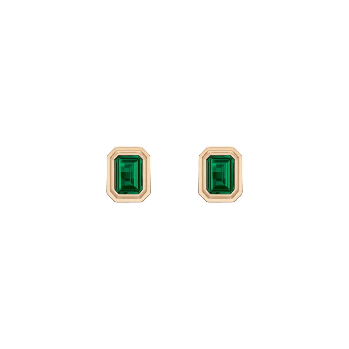 Lab Grown Emerald Heirloom Stud Earrings