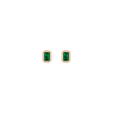 Mini Lab Grown Emerald Heirloom Stud Earrings