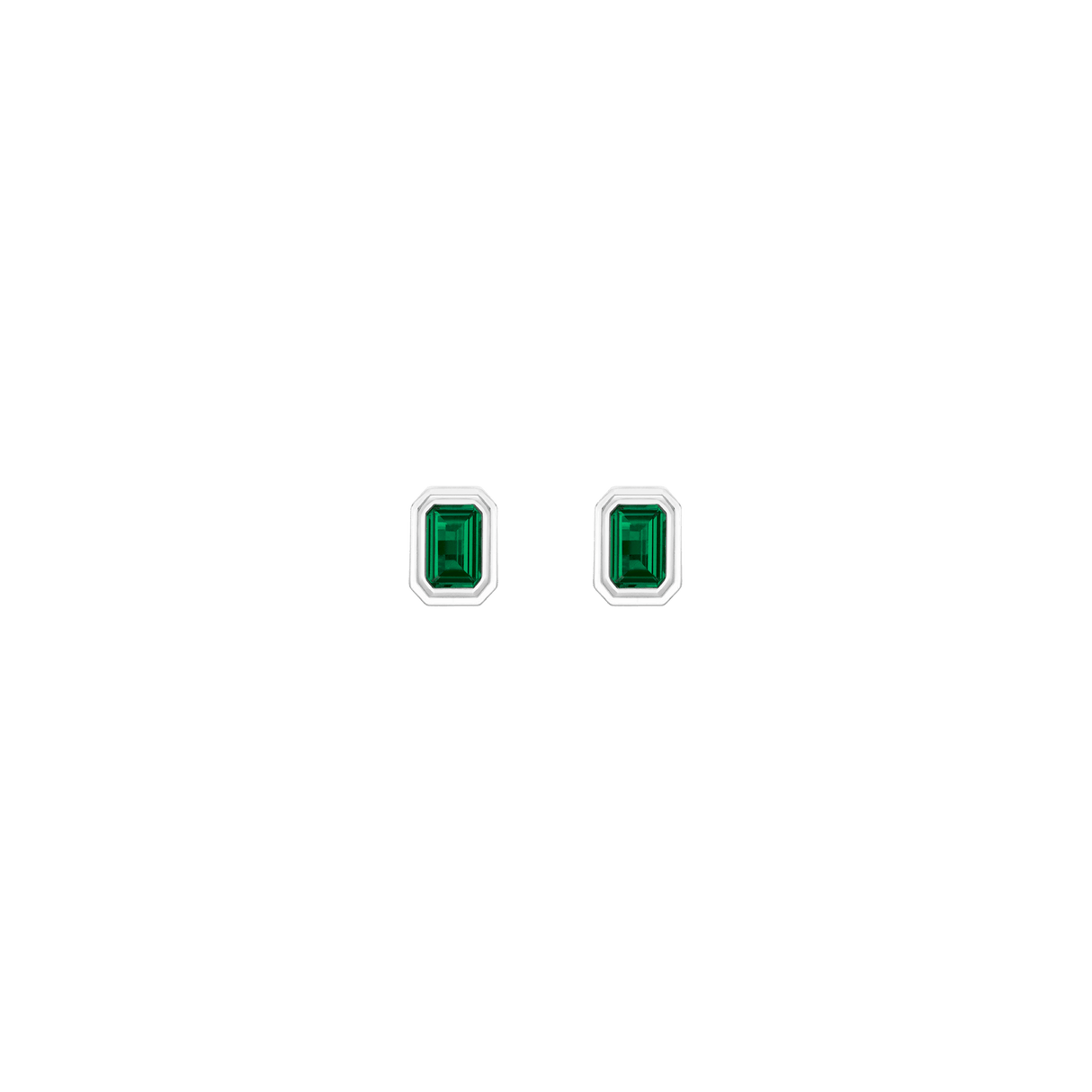 Mini Lab Grown Emerald Heirloom Stud Earrings