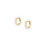 Lab Grown White Sapphire Baguette Huggie Earrings
