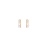 Lab Grown White Sapphire Baguette Huggie Earrings