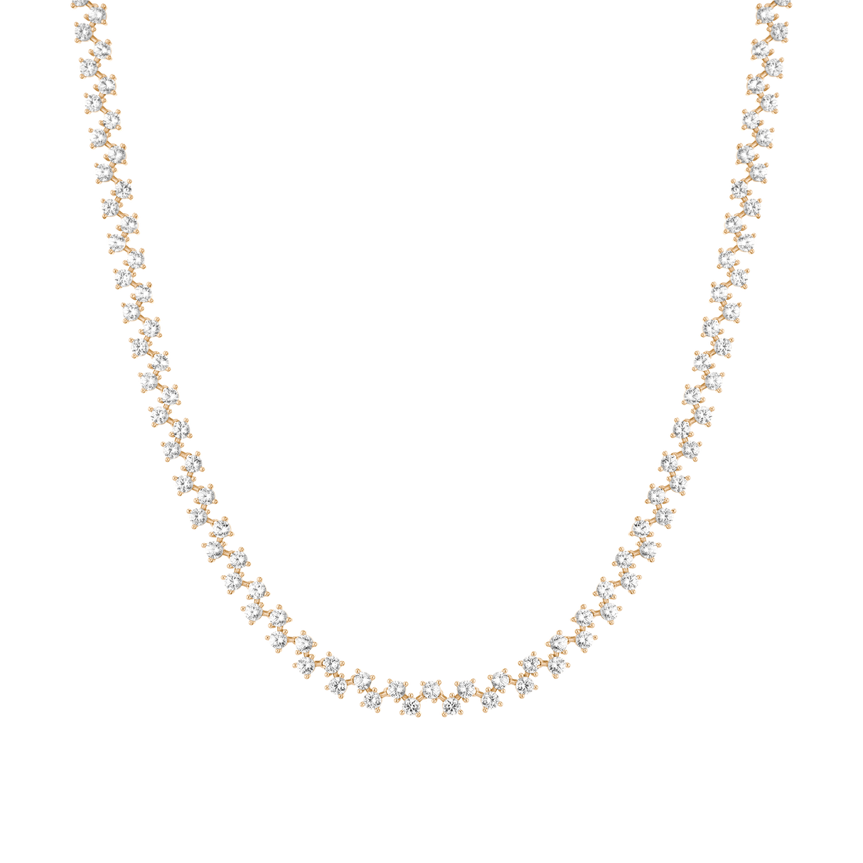 Floating Lab Grown White Sapphire Tennis Necklace