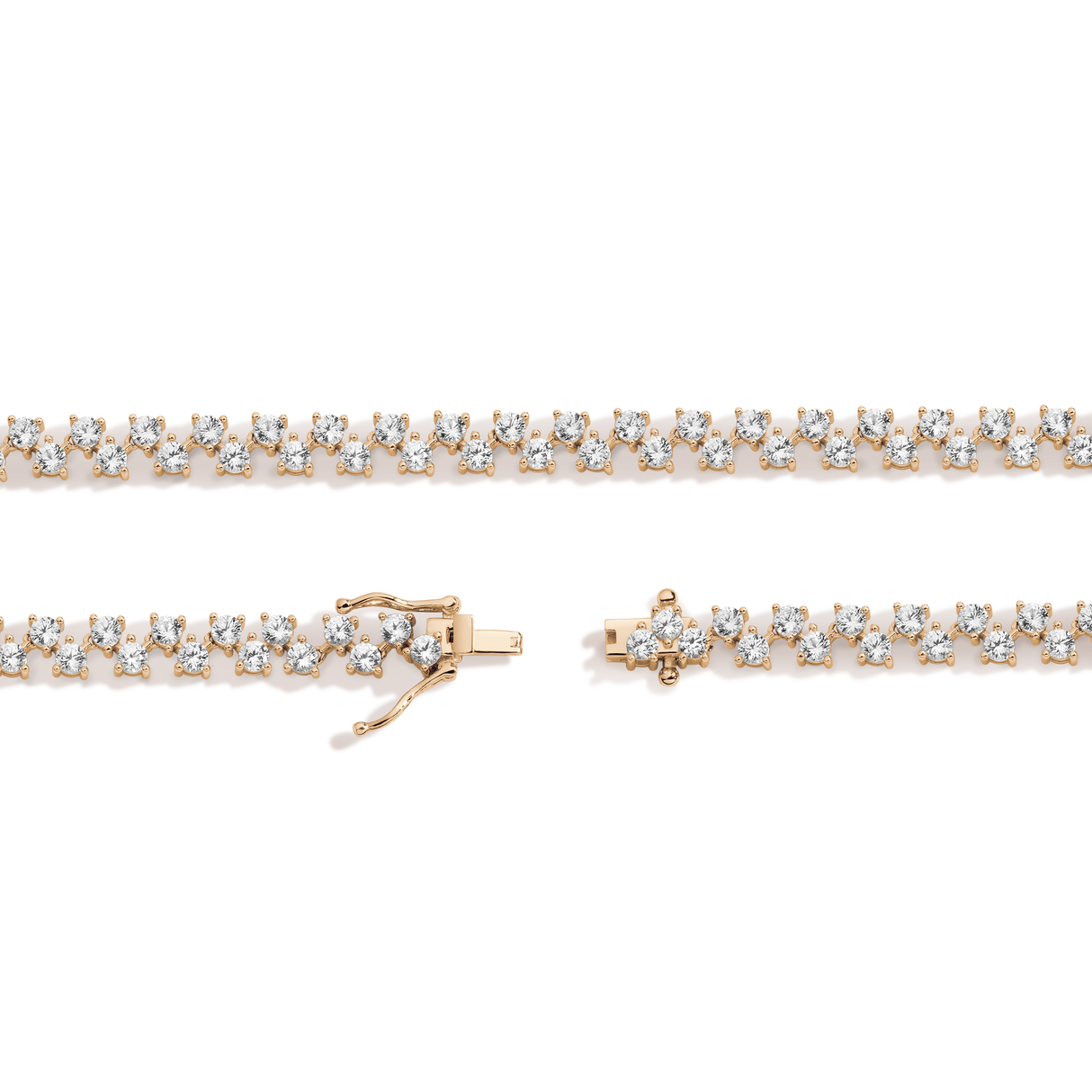 Floating Lab Grown White Sapphire Tennis Necklace