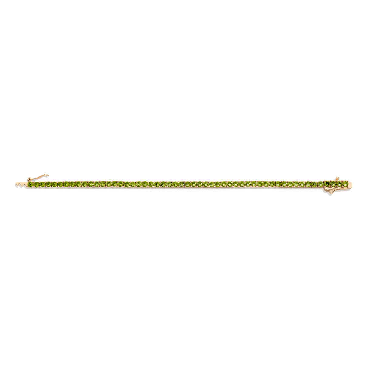 Lab Grown Green Peridot Tennis Bracelet