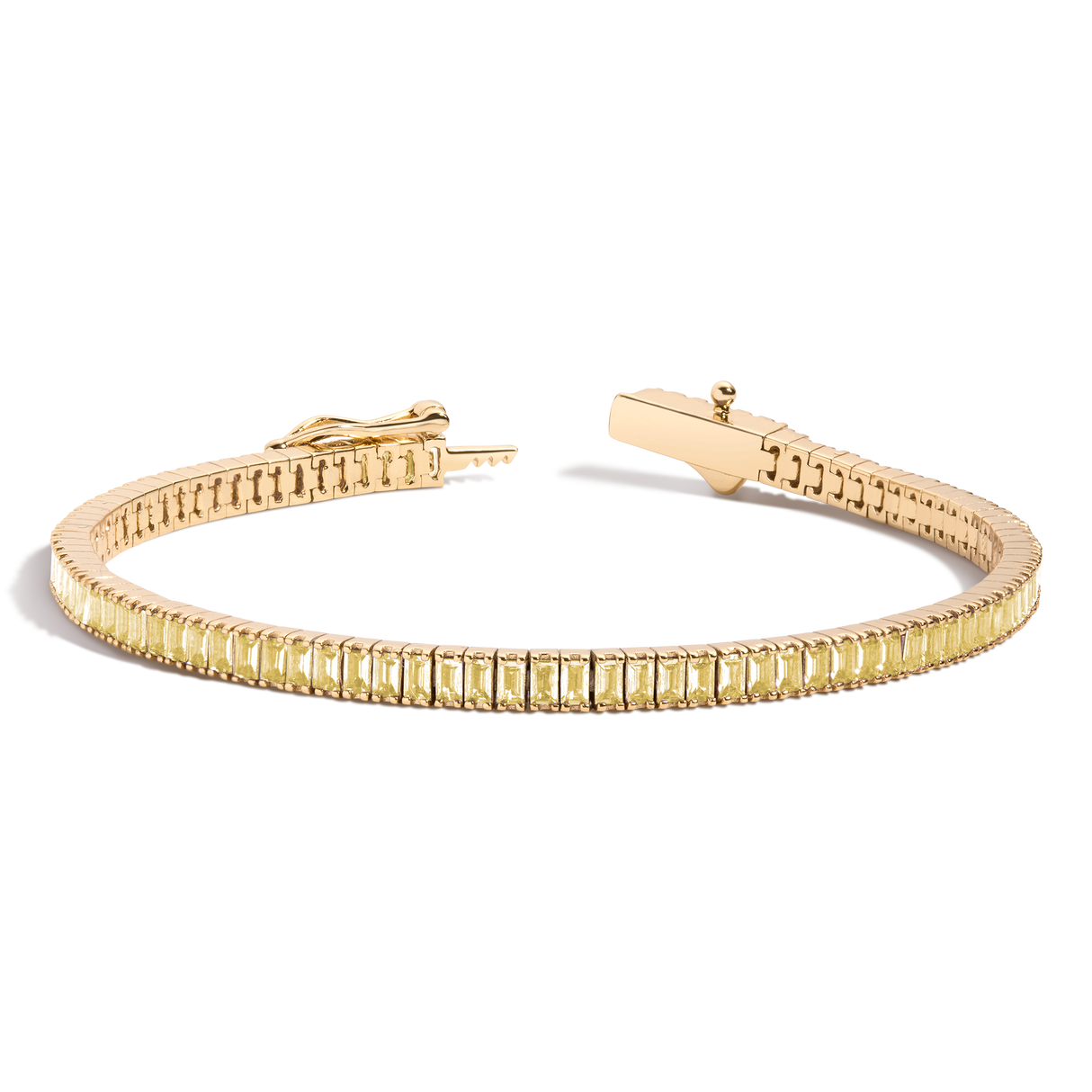 Lab Grown Citrine Baguette Tennis Bracelet