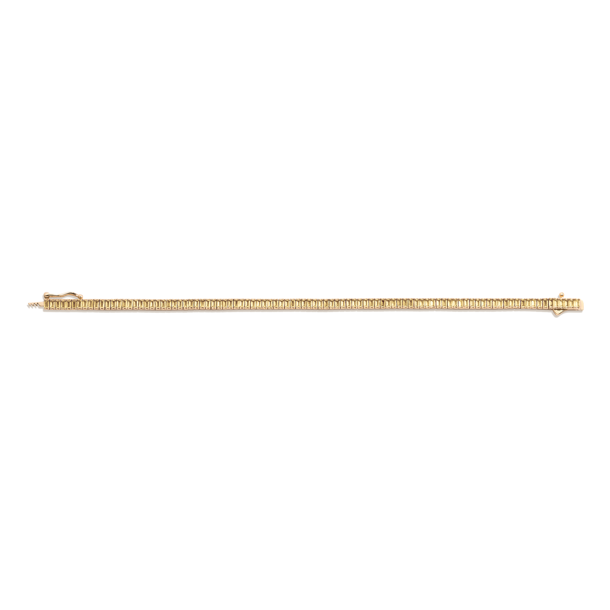 Lab Grown Citrine Baguette Tennis Bracelet
