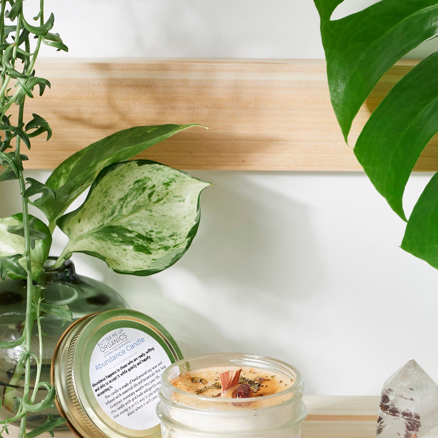 Abundance Candle / Ritual Candle / Intention Candle / Hand Poured Candle / Soy Wax Candle/ Butter Me Up Organics / Good Luck Candle / Money