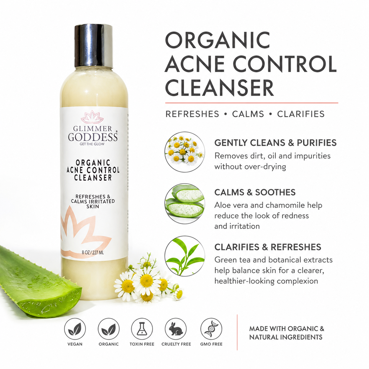 Organic Acne Cleanser with Hemp Seed Oil