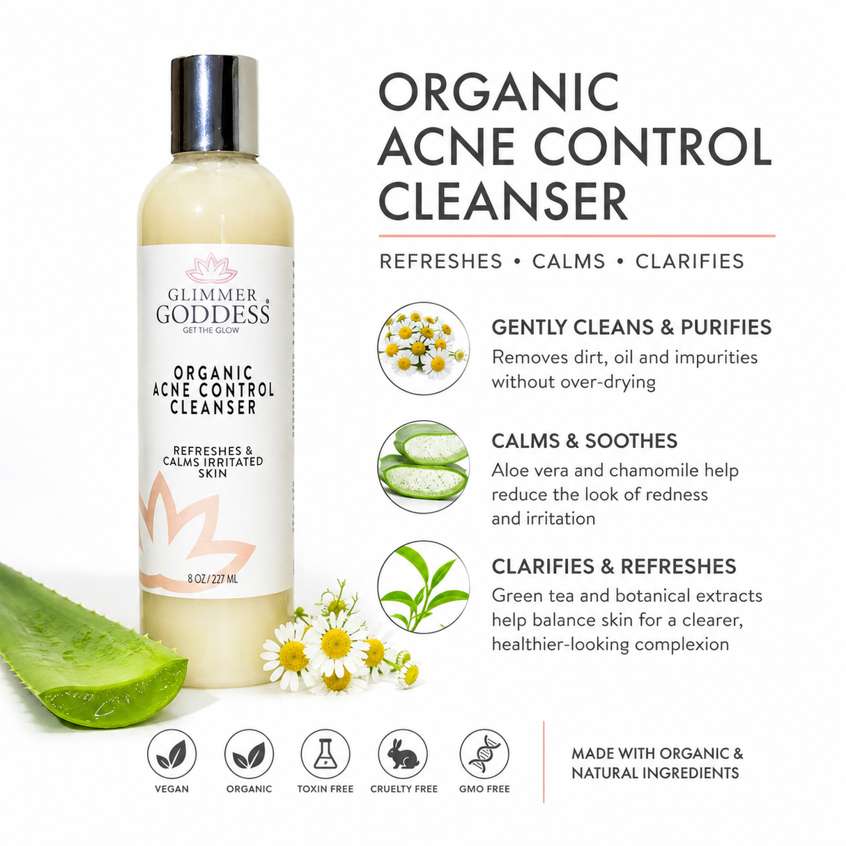 Organic Acne Cleanser with Hemp Seed Oil