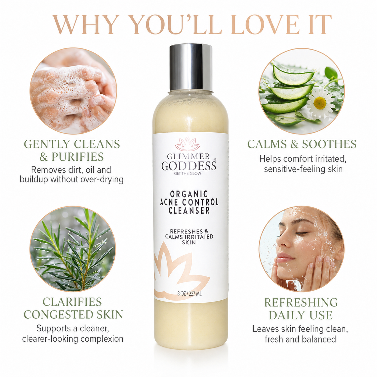 Organic Acne Cleanser with Hemp Seed Oil