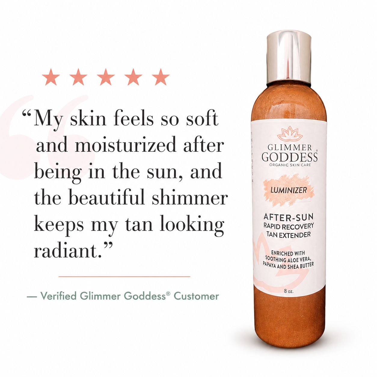 Organic After Sun Lotion & Tan Extender + Luminizing Shimmer